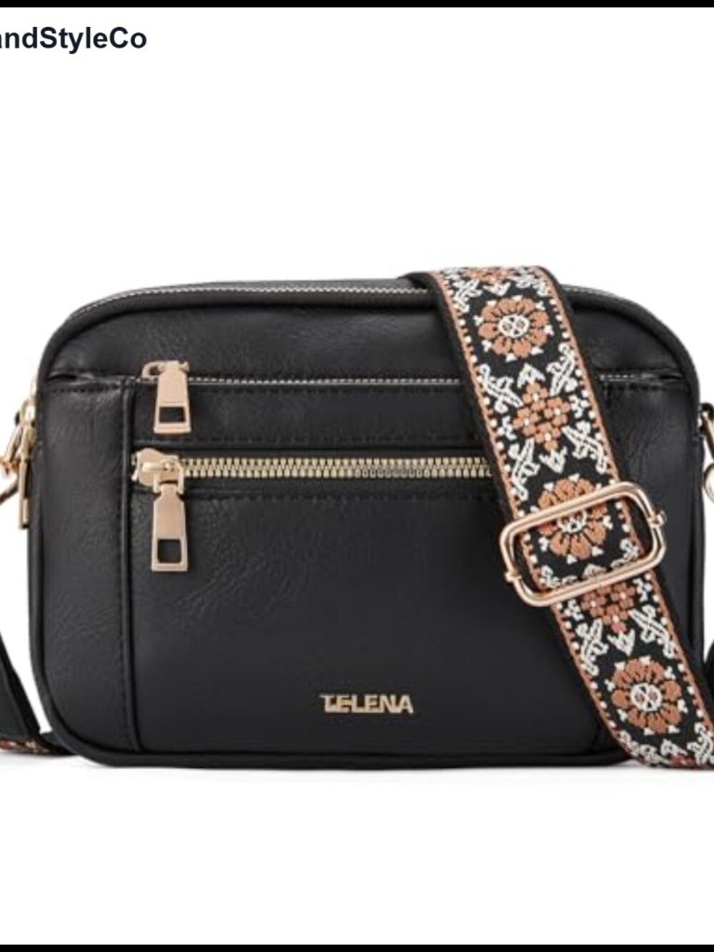 Vegan Leather Crossbody Bag for Women Small Purse with Adjustable Strap
